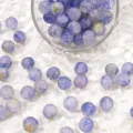Belles perles de verre de 10mm à motif violet et bleu pour la création de bijoux DIY - 10mm / 10 Pièces/Paquet / Couleur 10 (Bleu/Violet Bicolore)