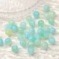 Perles rondes en verre marbré bleu et vert de 10mm pour la création de bijoux DIY - 10mm / 10 Pièces/Paquet / Couleur 11 (Bicolore Bleu-Vert)
