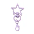 Lavender purple star shaped metal lobster clasp keychain accessory for DIY crafts and bags - Purple (2 Pieces/Pack)