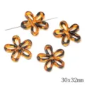 30x32mm Acryl-Schildpatt-Blumenperlen für DIY-Schmuckherstellung und Handyanhänger - Hohle Pflaumenblüte (BSD943) / 5 Stück