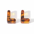 L-förmige Acrylperlen mit Bernstein-Leopardenmuster für DIY-Schmuck und Handyketten - Buchstabe L (BSD952)