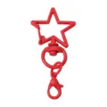 Red star-shaped lobster clasp keychain accessory for DIY handmade jewelry and bag charms - Red (2 Pieces/Pack)