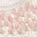 Perles de verre craquelé rose et blanc de 10mm pour la création de bijoux artisanaux - 10mm / 10 Pièces/Paquet / Couleur 15 (Bicolore Rose-Blanc)