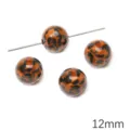 12 mm Acrylperlen mit Leopardenmuster für DIY-Schmuckherstellung und Handwerk - Runde Perle 12mm (BSD943) / 2 Stück/Set