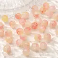 Perles rondes en verre craquelé 10mm rose et jaune pour création de bijoux et bracelets DIY - 10mm / 10 Pièces/Paquet / Couleur 16 (Bicolore Rose-Jaune)