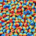 Multicolored rainbow striped round resin beads for DIY bracelet and jewelry making. - Striped Round Bead (Blue Series) / 6mm (25 Pieces/Pack) / Blue Series