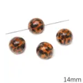 14mm Acrylperlen mit Leopardenmuster für DIY-Schmuckherstellung und Bastelarbeiten - Runde Perle 14mm (BSD943) / 2 Stück/Set