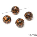 Hochwertige 16mm runde Acrylperlen mit Leopardenmuster für DIY-Schmuckherstellung - Runde Perle 16mm (BSD943) / 2 Stück/Set