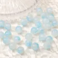 Perles en verre craquelé bleu clair 10mm pour fabrication bijoux bracelets faits main - 10mm / 10 Pièces/Paquet / Couleur 18 (Bicolore Bleu Clair-Blanc)