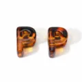 Bernsteinfarbene Acryl-Buchstabenperlen P für DIY-Schmuck und Handyketten-Zubehör - Buchstabe P (BSD952)