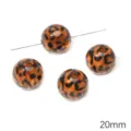 20 mm Acryl-Rundperlen mit Leopardenmuster für DIY-Schmuckherstellung und Bastelprojekte - Runde Perle 20mm (BSD943) / 1 Stück