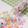 Vibrant rainbow striped resin round beads for DIY handmade jewelry making crafts - Striped Round Beads, 6mm, 1.5mm Hole, Transparent Mixed Colors, 25 Pieces/Pack