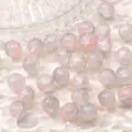 Perles en verre craquelé bicolore rose de 10 mm pour création de bijoux DIY. - 10mm / 10 Pièces/Paquet / Couleur 20 (Bicolore Rose Pâle-Blanc)