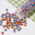 Colorful rainbow striped resin round beads for DIY handmade jewelry making projects - Striped Round Beads - 6mm, Hole 1.5mm, Purple Series, 25 Pcs/Pack