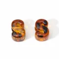 Bernsteinfarbene Acryl-Buchstabenperlen S mit Schildpattmuster für DIY-Schmuck - Buchstabe S (BSD952)