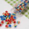 Vibrant resin rainbow striped round loose beads for DIY handmade jewelry and bracelets - Striped Round Beads - 8mm, Hole 1mm, Blue Series, 25 Pcs/Pack