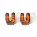 Bernsteinfarbene Acryl-U-Perlen mit Schildpattmuster für DIY-Schmuck und Handykettendesign - Buchstabe U (BSD952)