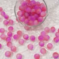 Perles de verre craquelé dégradé rose et violet de 10mm pour création de bijoux - 10mm / 10 Pièces/Paquet / Couleur 23 (Dégradé Rose/Violet Craquelé)