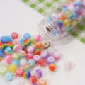 Colorful rainbow striped resin beads for DIY jewelry making and craft projects - Striped Round Beads - 8mm, 1mm Hole, Transparent Mixed Colors, 25 Pcs/Pack
