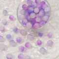 Perles de verre craquelé violet 10mm avec effet d'éclaboussure pour création de bijoux - 10mm / 10 Pièces/Paquet / Couleur 24 (Violet/Bleu Bicolore Craquelé)