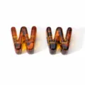 Bernsteinfarbene Acryl-Buchstabenperlen W für DIY-Schmuckherstellung und Handy-Anhänger - Buchstabe W (BSD952)