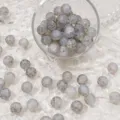 Perles en verre brisé gris 10mm pour création de bijoux DIY et bracelets - 10mm / 10 Pièces/Paquet / Couleur 25 (Gris Froid Bicolore Craquelé)