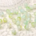 Perles en verre marbré vert et jaune de 10mm pour la création de bijoux DIY et bracelets - 10mm / 10 Pièces/Paquet / Couleur 26 (Vert/Jaune/Cyan Mélangé Craquelé)