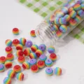Vibrant rainbow striped resin beads for DIY bracelet making and jewelry accessories. - Gradient Variegated Cord #085 Approx. 10m/Bundle