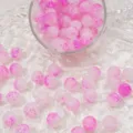 Perles rondes en verre effet givré rose et blanc 10mm pour bijoux DIY - 10mm / 10 Pièces/Paquet / Couleur 27 (Rose/Blanc Bicolore Craquelé)