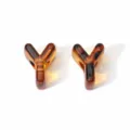 Premium Bernstein Schildpatt Acryl Buchstabenperlen Y für DIY Schmuck und Handyketten - Buchstabe Y (BSD952)