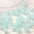 Magnifiques perles en verre bleu aqua 10mm avec texture éclatée pour bijoux DIY - 10mm / 10 Pièces/Paquet / Couleur 30 (Bleu Clair Craquelé)
