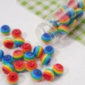 Vibrant rainbow striped resin beads for DIY jewelry making and handmade crafts - 12mm Striped Round Beads, Hole 2.5mm, Blue Series, 25 Pcs/Pack