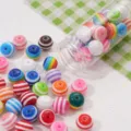 Assorted colorful striped resin round beads for DIY jewelry making in a glass tube - Striped Round Bead (Solid Mixed) / 12mm (25 Pieces/Pack) / Solid Mixed Color