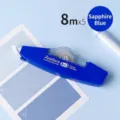 Bianchetto correttore blu reale 8m x 5mm, ricaricabile e scorrevole per studenti - Confezione Singola / Blu zaffiro
