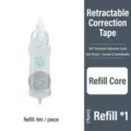 Transparent replacement core for click-type correction tape, 6m long tape for student use - Refill / Single Pack