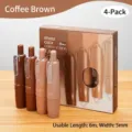 Set mit 4 kaffeebraunen Korrekturbändern zum Klicken, 6 m Länge und 5 mm Breite, tragbar - Druck-Korrekturband-Set / 4er Set / Kaffeebraun