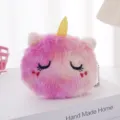 Simpatico portamonete a forma di unicorno in peluche rosa per cuffie e piccoli regali - Rosso Rosa Occhi Socchiusi