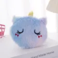 Mini portamonete unicorno in peluche per bambini con sfumatura blu e rosa. - Blu Ammiccante