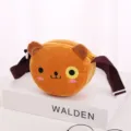 Borsa a tracolla per bambini in peluche a forma di simpatico orso bruno, ideale per l'asilo - Orso bruno