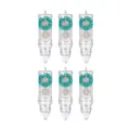 Pack of six click-type double-sided dot glue tape runners with green reels for scrapbooking - Clear