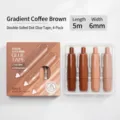 4er-Pack Kleberoller-Stifte in Kaffee-Verlauf, 5m x 6mm Punktkleber-Set - 4er Set / Verlaufskaffee