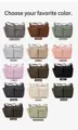 Borse a tracolla casual in nylon con tasche multiple in vari colori moderni a tinta unita - Taglia unica / Grigio chiaro