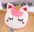 Simpatico portamonete in peluche a forma di unicorno e mini borsa portaoggetti rosa - Corno Grande Rosa