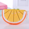 Mini portamonete in peluche a forma di arancia a semicerchio per bambini con cerniera - Style 8 (Orange)