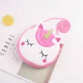 Simpatica borsa a tracolla unicorno in peluche rosa e bianca per bambini con corno d'oro - Unicorno Rosa-rosso Di Peluche Corto