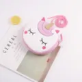 Borsa a tracolla in peluche a forma di unicorno per bambine con corda rosa morbida - Unicorno Viola Di Peluche
