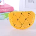 Simpatico portamonete in peluche a forma di ananas per bambini con motivo trapuntato giallo - Style 10 (Pineapple)