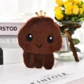 Simpatico portamonete in peluche a forma di polpo marrone con corona dorata per chiavi - 12*12cm / Caffè
