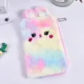 Simpatico astuccio per matite a forma di coniglio in peluche arcobaleno per studenti. - 21x13cm / Arcobaleno