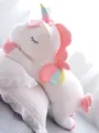 Grande unicorno di peluche bianco morbido con criniera rosa e ali arcobaleno - 40CM / Bianco